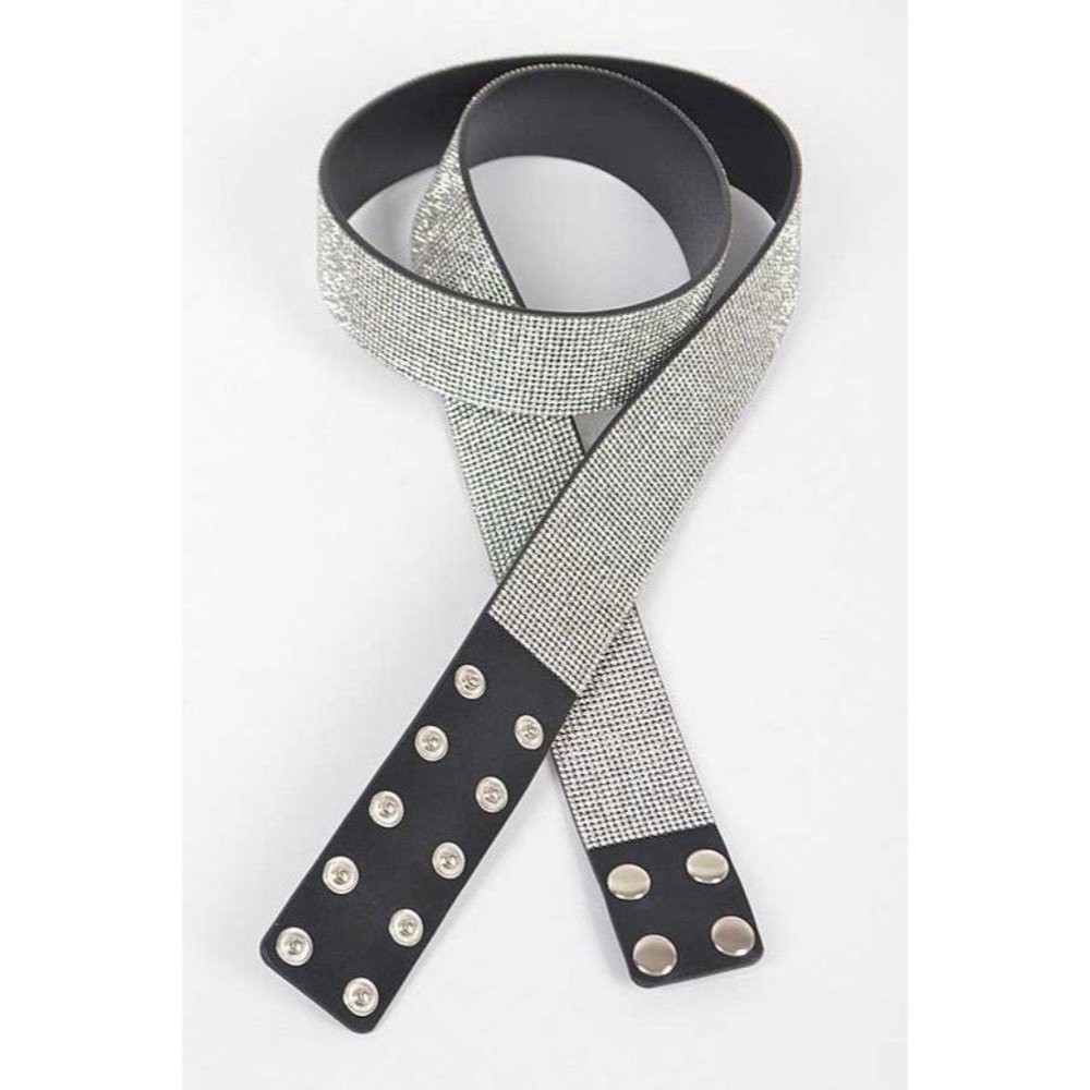 Plus Size Rhinestone Snap Fashion Belt - Picture 3 of 4